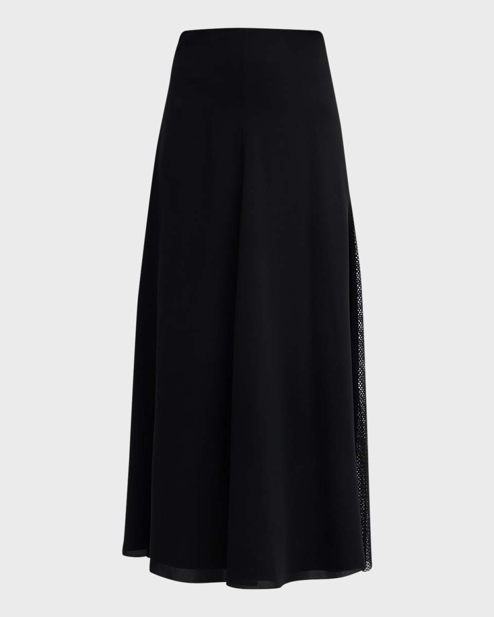 x Atelier Jolie Mesh Godet A-Line Maxi Skirt